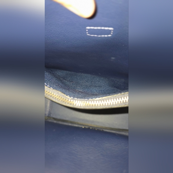 Coach Navy Blue Suede Shoulder Bag - Picture 8 of 9